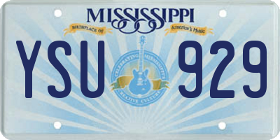 MS license plate YSU929