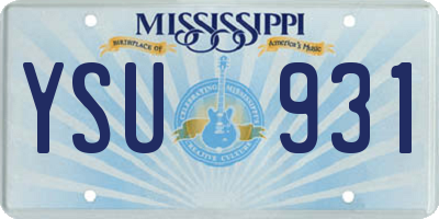 MS license plate YSU931