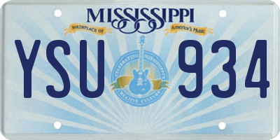 MS license plate YSU934