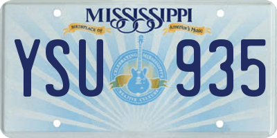 MS license plate YSU935