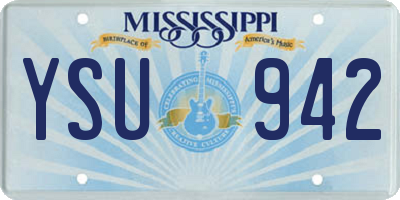 MS license plate YSU942