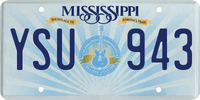 MS license plate YSU943