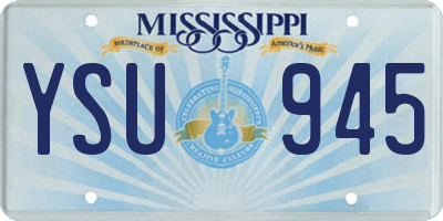 MS license plate YSU945