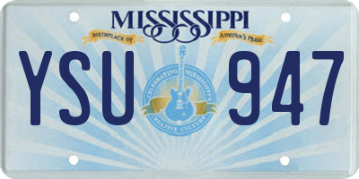 MS license plate YSU947