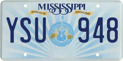 MS license plate YSU948