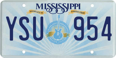 MS license plate YSU954