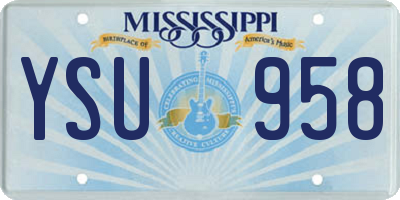 MS license plate YSU958