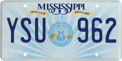 MS license plate YSU962