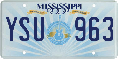 MS license plate YSU963
