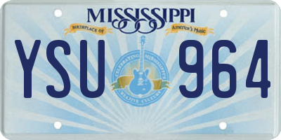 MS license plate YSU964