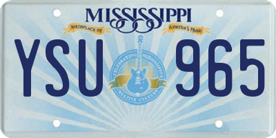 MS license plate YSU965