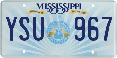 MS license plate YSU967