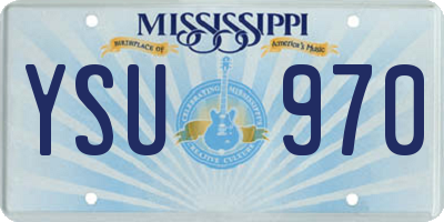 MS license plate YSU970