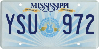 MS license plate YSU972