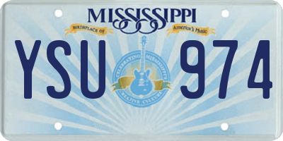 MS license plate YSU974