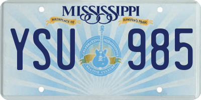 MS license plate YSU985