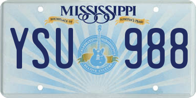MS license plate YSU988