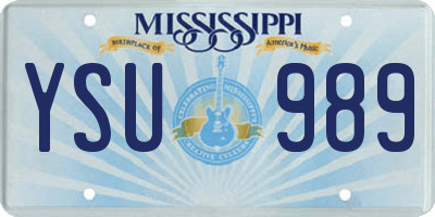 MS license plate YSU989