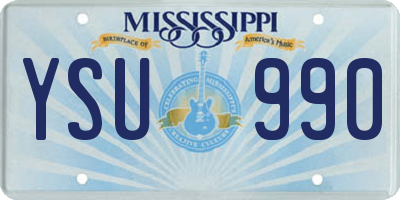 MS license plate YSU990