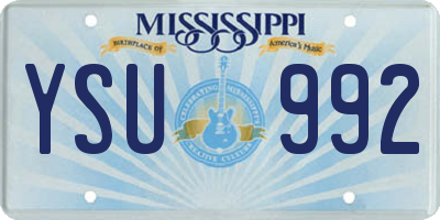 MS license plate YSU992