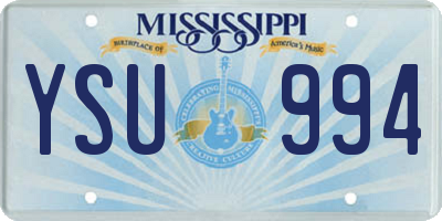 MS license plate YSU994