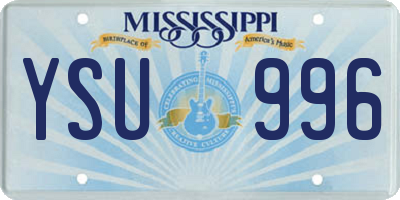 MS license plate YSU996