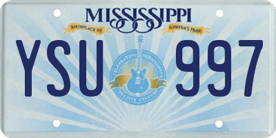 MS license plate YSU997