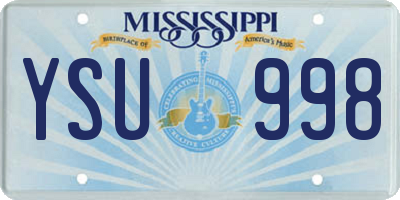 MS license plate YSU998