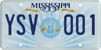 MS license plate YSV001
