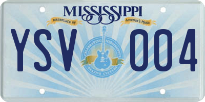 MS license plate YSV004