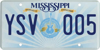 MS license plate YSV005