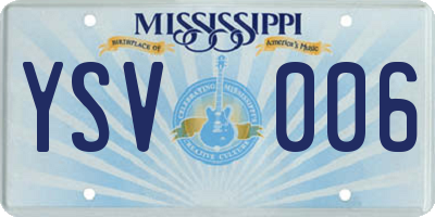 MS license plate YSV006