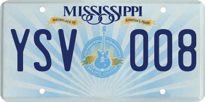 MS license plate YSV008