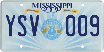 MS license plate YSV009