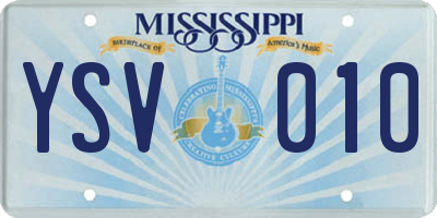 MS license plate YSV010