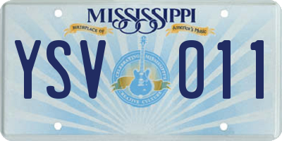 MS license plate YSV011