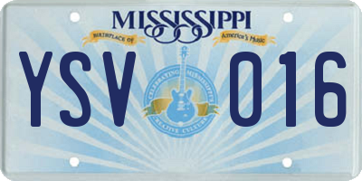 MS license plate YSV016