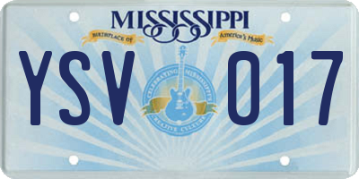 MS license plate YSV017