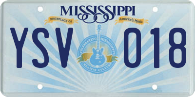 MS license plate YSV018