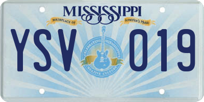 MS license plate YSV019