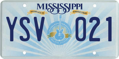 MS license plate YSV021