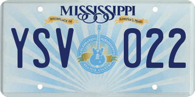 MS license plate YSV022