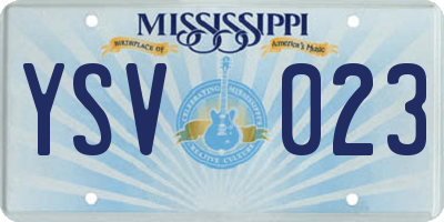 MS license plate YSV023