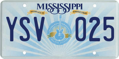 MS license plate YSV025