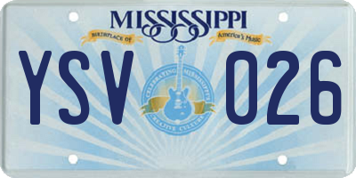 MS license plate YSV026
