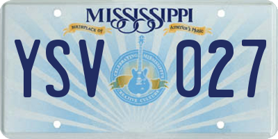MS license plate YSV027