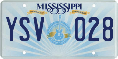 MS license plate YSV028