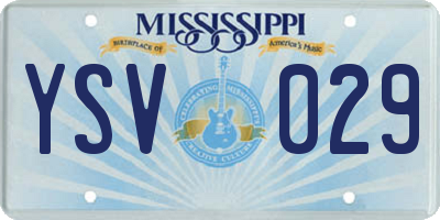 MS license plate YSV029