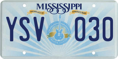 MS license plate YSV030