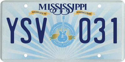 MS license plate YSV031